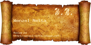 Wenzel Netta névjegykártya